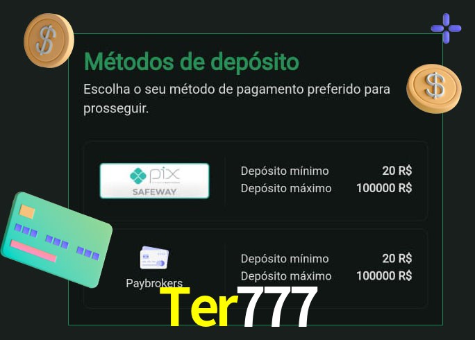 O cassino Ter777 oferece uma grande variedade de métodos de pagamento